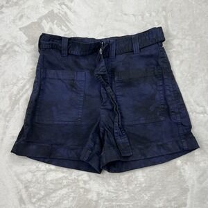 Proenza Schouler Marbled Belted Shorts Navy‎ Black Women's Size 8